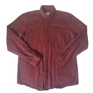Zara Relaxed Fit Long Sleeve Shirt Men’s Medium Burgundy Button Down Casual
